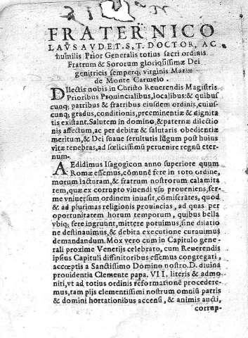 Fraternico laus audet.S.T. Doctor, ac humilis Prior...