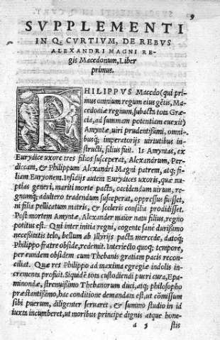 [Supplementi in Q. Curtium,... y Liber primus] 9