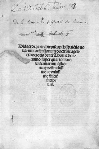 Didaci deza archiepiscopi hispalensis nouarum defensionum... super quarto libro...