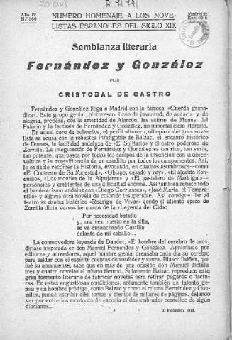 Semblaza literaria Fernández y González