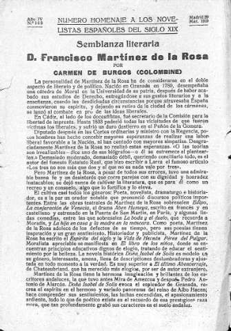 Semblaza literaria D. Francisco Martínez de la Rosa