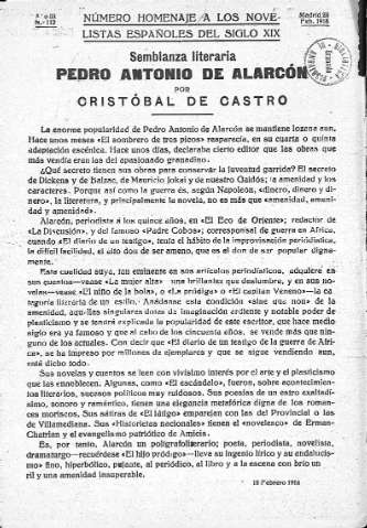 Semblanza literaria Pedro Antonio de Alarcón