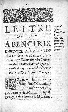 [Lettre du Roy Abencirix...] 7