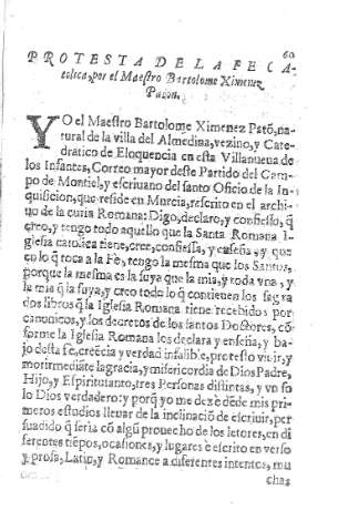 Protesta de la fe catolica,...