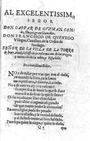 [Al excelentissimo Señor Don Gaspar de Guzman Conde, Duque ,...] Q 2
