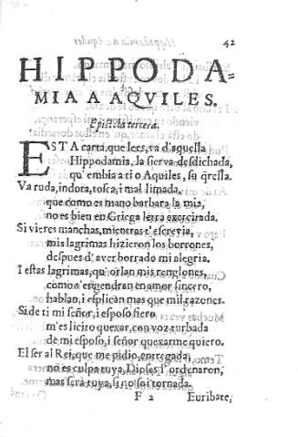 [Hippodamia a Aquiles. Epistola Tercera] 42