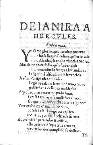 Deianira a Hercules. Epistola Nona