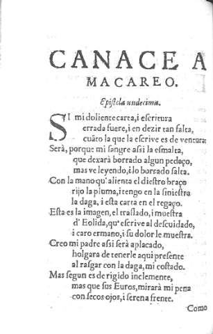 Canace a Macareo. Epistola Undecima