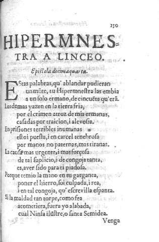 [Hipermnestra a Linceo. Epistola Decimaquarta] 150