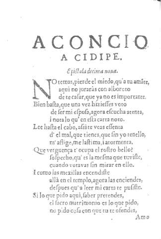 Aconcio a Cidipe. Epistola Decimanona