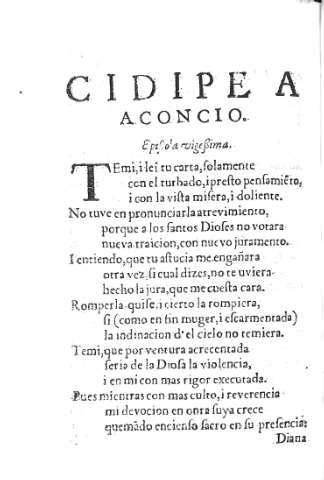 Cidipe a Aconcio. Epistola vigesima