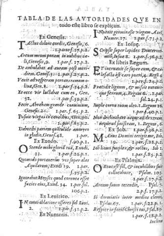 Tabla de las autoridades que en todo este libro se explican