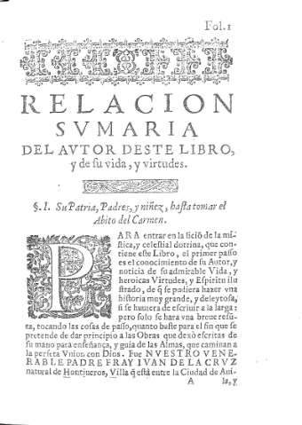 [Relacion Sumaria del autor deste libro...] 1