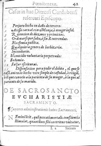 [De Sacro Sancto Eucharistiae Sacramento] 42
