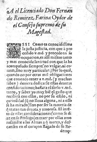 A el Licenciado Don Fernando Remirez Farina Oydor de el Consejo supremo de su Magestad
