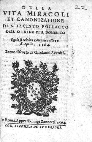 Della vita Miracoli et Canonizatione...