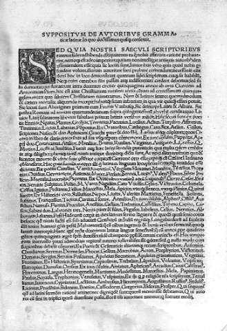 Suppositum de Autoribus Grammaticae latinae...