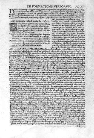 [Liber Primus. De formatione verborum] XI