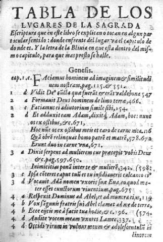 Tabla de los lugares de la Sagrada Escritura...