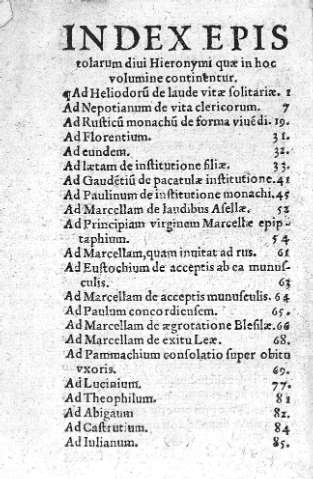 Index Epistolarum