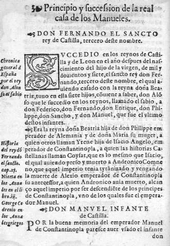 Principio y succesion de la real casa de los Manueles