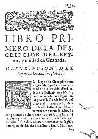 [Libro Primero de la descripcion del Reyno,...] 1