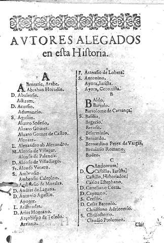 Autores alegados en esta Historia