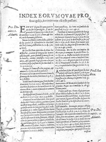 Index eorum quae pro Evangeliis