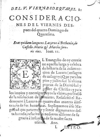 [Consideraciones del Viernes despues del quarto Domingo de Quaresma] 81
