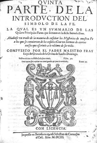Quinta Parte, dela Introduction del simbolo de la fe...