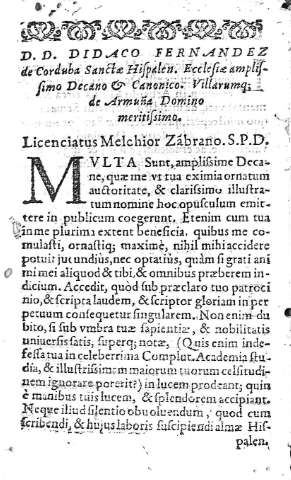 D.D. Didaco Fernandez de Corduba Sanctae...