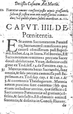 Caput. IIII. De Poenitentia