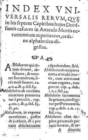 Index Universalis rerum...