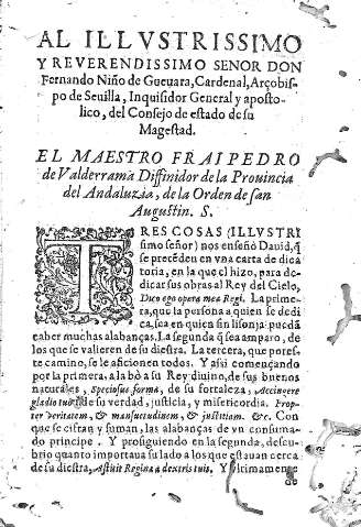 Al Illustrissimo y Reverendissimo Señor Don Fernando Niño de Guevara...