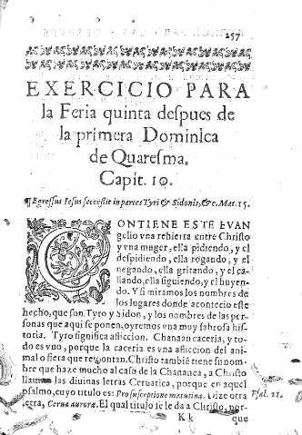 [Exercicio para la Feria quinta despues de la primera Dominica de Quaresma] 257