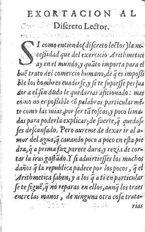 Exortacion al discreto Lector