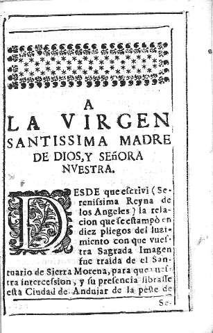 A la Virgen Santissima Madre de Dios,...