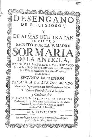 Desengaño de religiosos, y de almas que tratan de virtud...