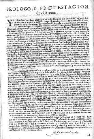 Prologo y potestacion de el Autor