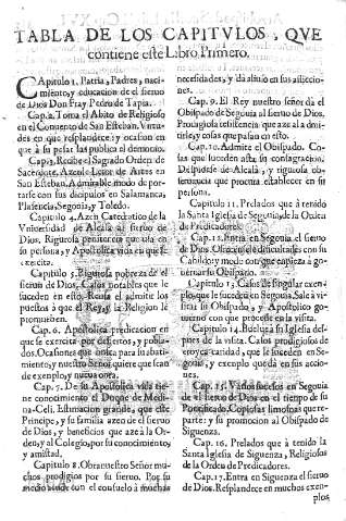 Tabla de los capitulos...