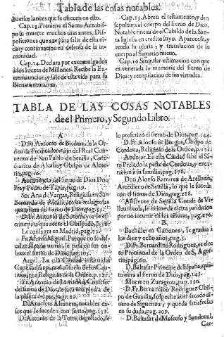 Tabla de las cosas notables...