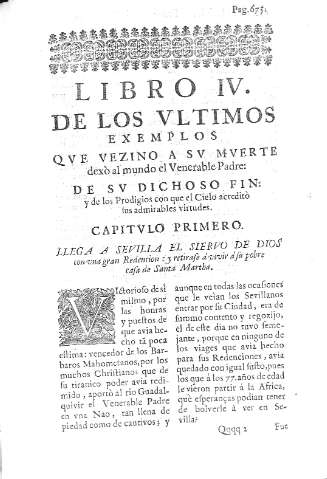 [Libro IV. De los utimos exemplos que vezino a su muerte dexò al mundo...] 675
