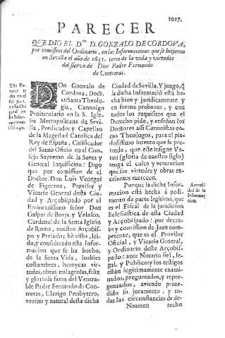 [Parecer que dio el Dor. D. Gonzalo de Cordova,...] 1017