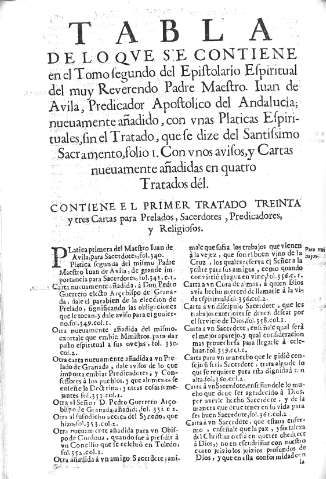 [Tabla de lo que se contiene en el Tomo II...]