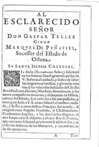 [Al esclarecido Señor Don Gaspar Tellez Giron...] A