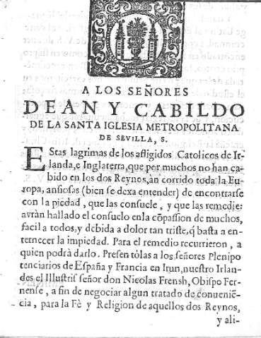 A los Señores Dean y Cabildo de la Santa Iglesia Metropolitana de Sevilla