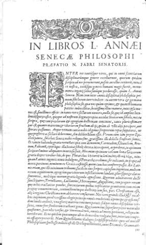 In Libros L. annei Senecae Philosophi Praefatio...
