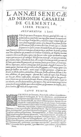 [L. annaei Senecae ad Neronem Caesarem de Clementia y Liber Primus] 619