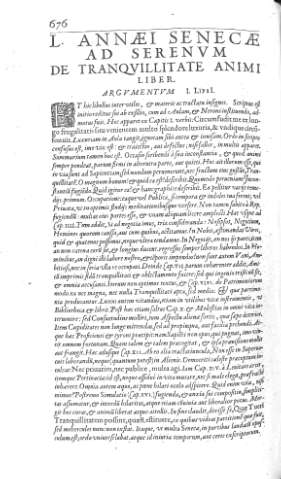 [L. annaei Senecae ad serenum de tranquillitate animi] 676