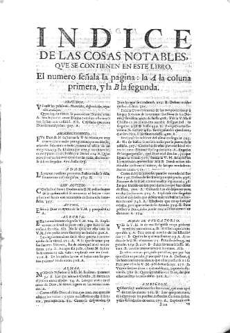 Indice de las cosas notables...